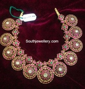 Floral Ruby Necklace Indian Jewellery Designs