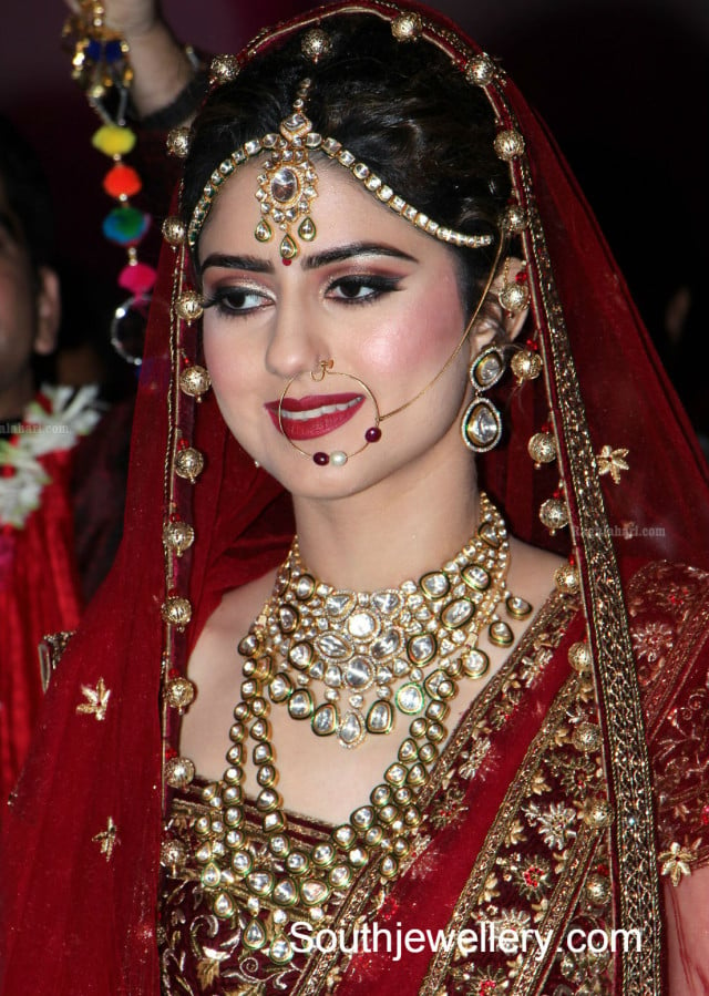 Bride In Meenakari Kundan Jewellery Indian Jewellery Designs