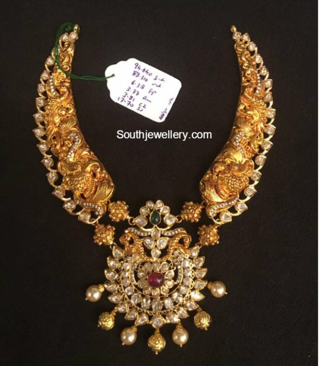 Peacock Nakshi Necklace Indian Jewellery Designs