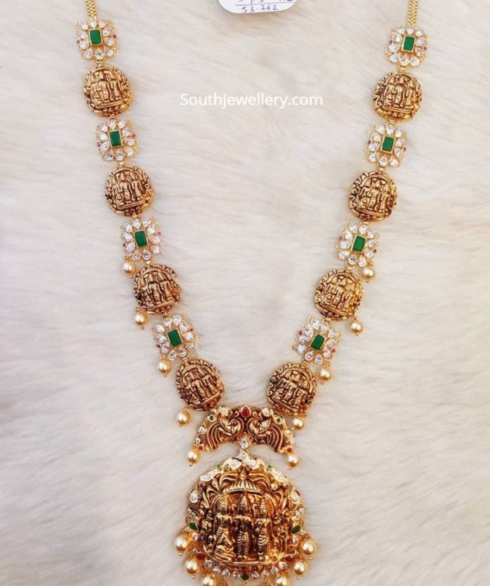 Ram Parivar Long Haram With Cz Stones And Emeralds