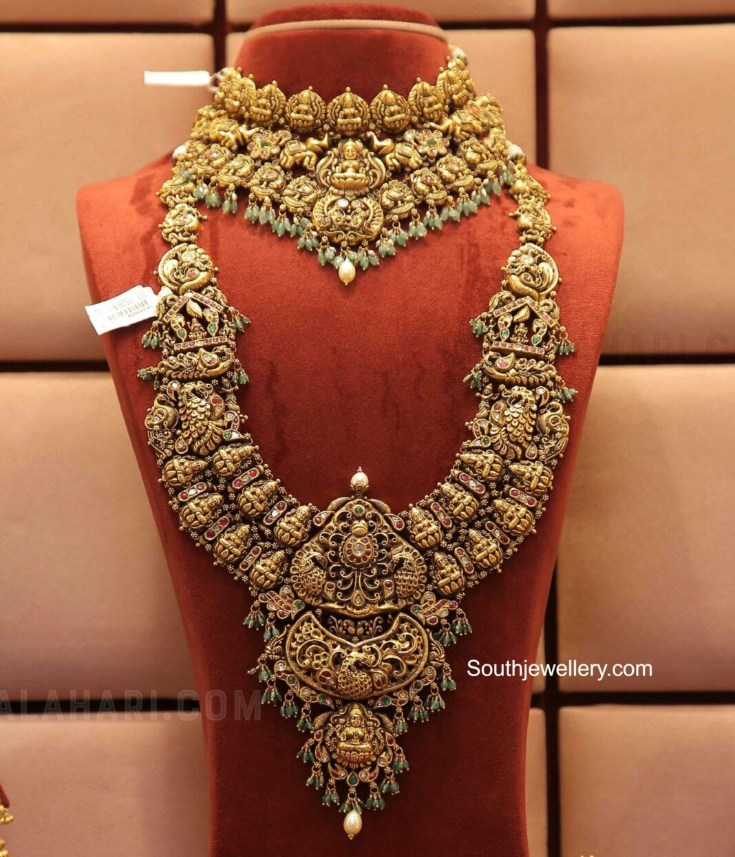 Antique Gold Bridal Temple Jewellery Set Indian Jewellery Designs