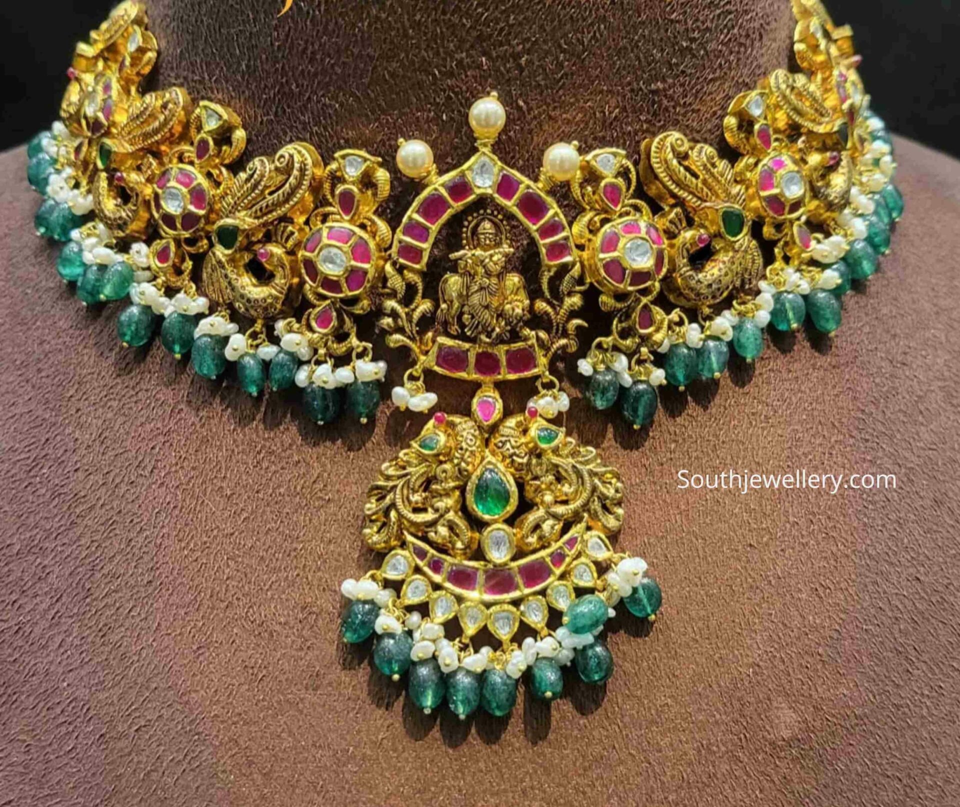 Antique Peacock Nakshi Kundan Necklace Indian Jewellery Designs