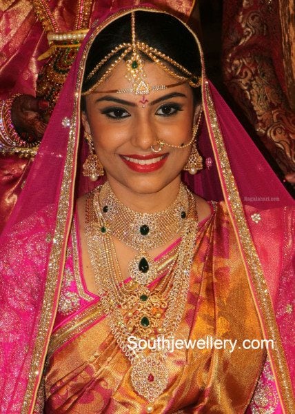 Bride in Stunning Diamond Jewelry - Indian Jewellery Designs