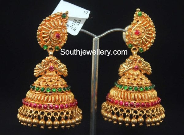 Antique Gold Jhumkas - Indian Jewellery Designs