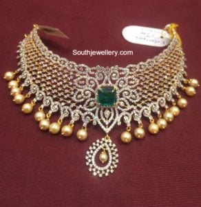 Diamond Imitation CZ Choker - Indian Jewellery Designs