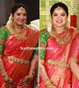 Vijay Kumar daughter in Temple Jewellery - Indian Jewellery Designs