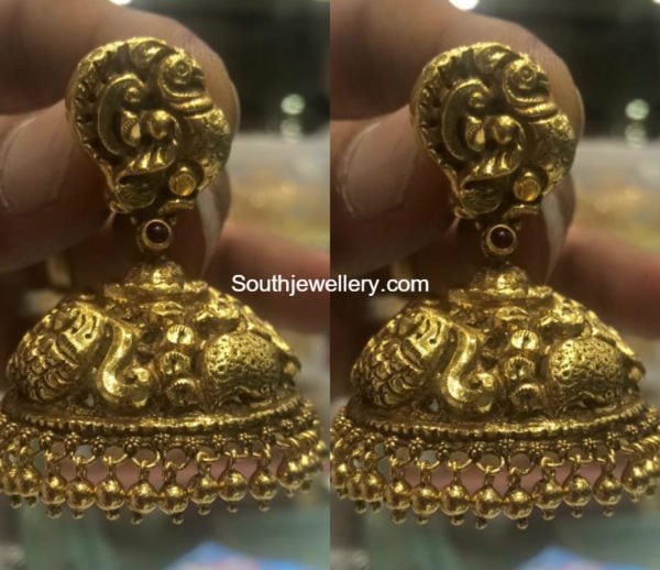 antique gold jhumkas 40 grams