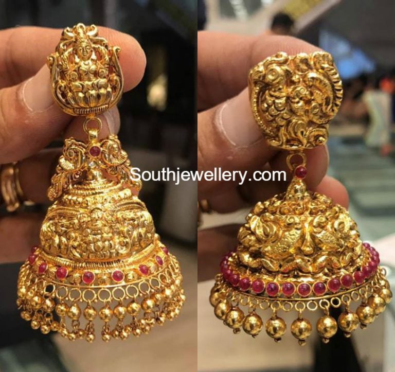 Antique Gold Jhumkas - Indian Jewellery Designs