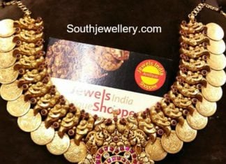 kasu necklace with kundan pendant