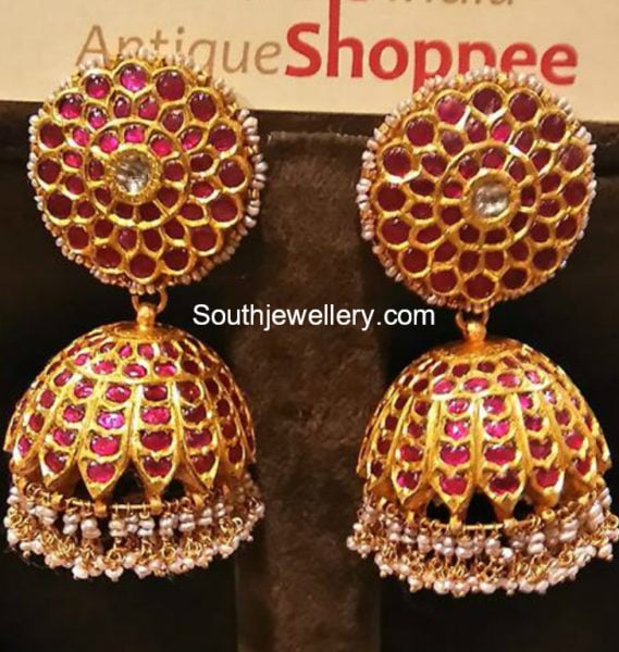 ruby jhumkas