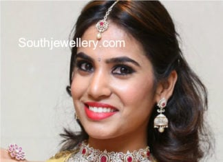 diamond choker and jhumkas