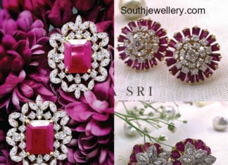 diamond ruby studs designs