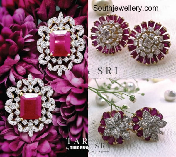 diamond ruby studs designs