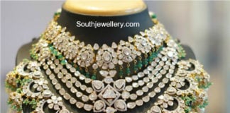 layered polki diamond necklace