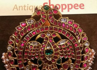 peacock kundan pendant