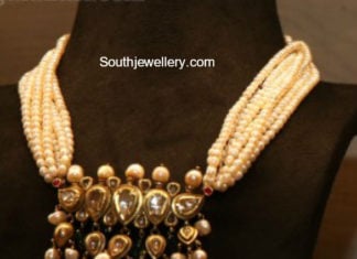 pearl necklace kundan pendant