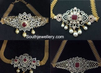 2 in 1 Diamond Ruby Choker Plus Armlet Designs diamond ruby choker plus armlet designs