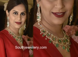 upasana kamineni diamond emerald necklace