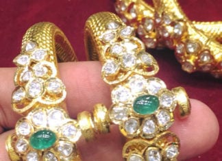 polki diamond kada designs