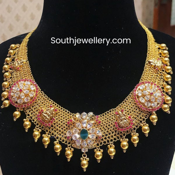 gold mesh necklace india 