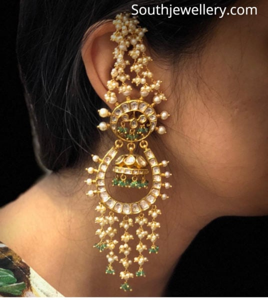 kundan pearl earrings