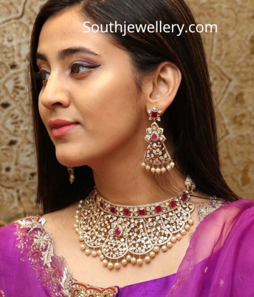 diamond ruby necklace and earrings kalasha fine jewels 