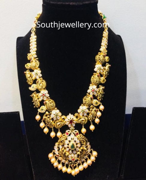 Peacock Gold Haram - Indian Jewellery Designs