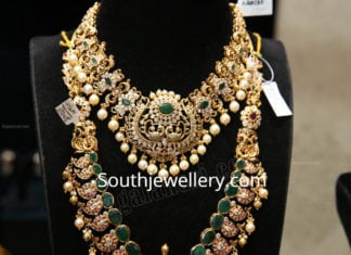 cz peacock necklace and haram