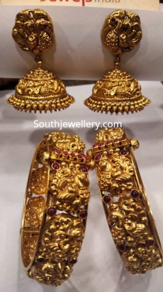 peacock jhumkas and kadas 