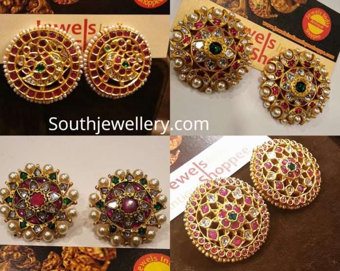 Antique Gold Stud Earrings - Indian Jewellery Designs