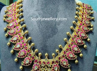 kundan ruby mango mala