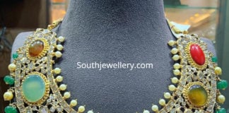 uncut diamond navrathan necklace