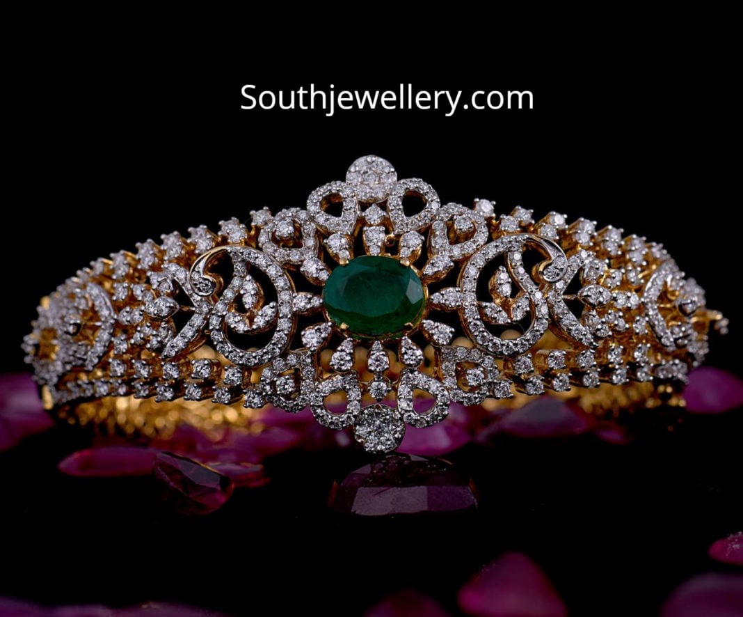 Diamond emerald bracelet - Indian Jewellery Designs