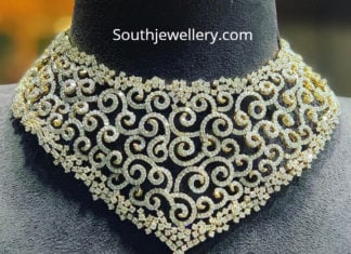 Diamond necklace with emerald drop indian diamond necklace designs