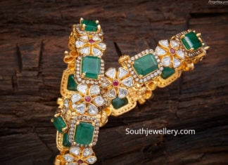 uncut diamond and emerald bangles