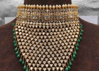 polki diamond bib necklace