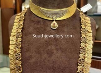 gold choker and kasu mala