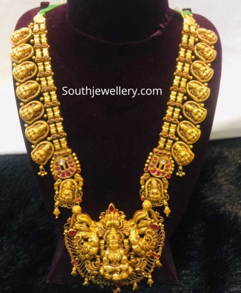 antique gold lakshmi haram