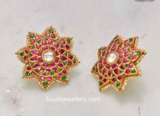floral kundan studs