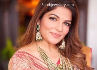 viranica manchu in layered polki diamond haram (1)