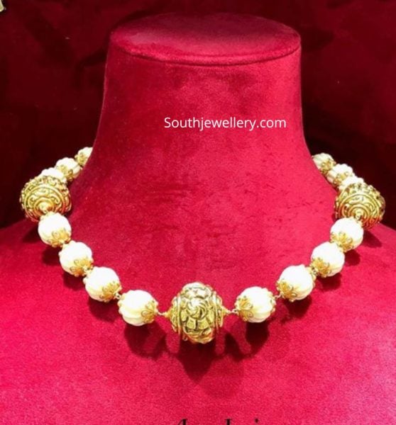 south sea pearl and nakshi balls necklace