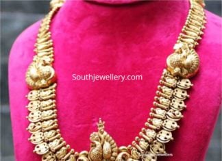 gold haram with kundan pendant