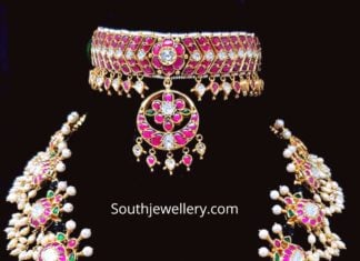 kundan choker and guttapusalu necklace