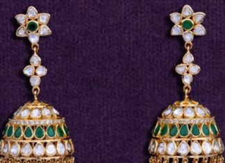 polki diamond jhumkas