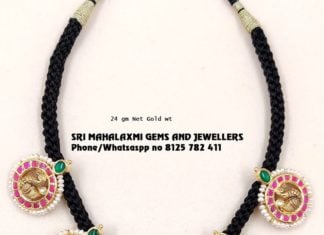 black thread bottu necklace