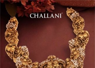 Antique gold nakshi temple necklace temple jewellery designs (1)