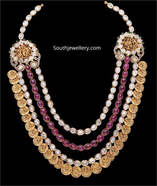 layered lakshmi kasu necklace