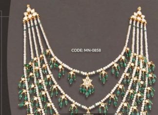 five layered pearl satlada necklace