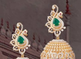 peacock diamond jhumkas mangatrai