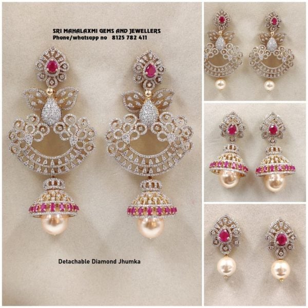 convertible diamond jhumkis